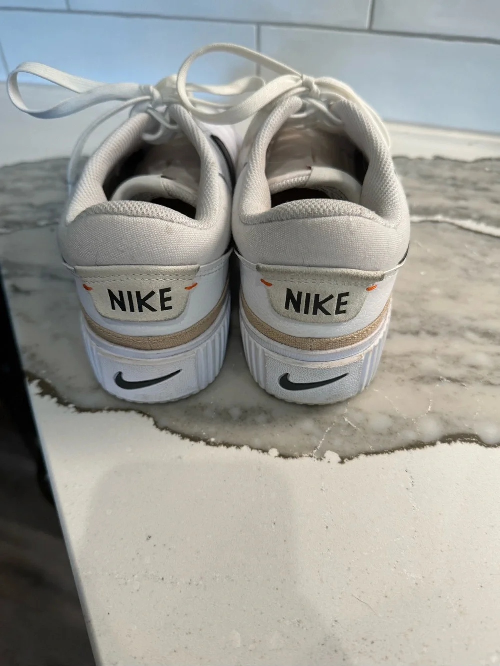 Women’s Nike Legacy Lift- White Sneakers with Black Swoosh